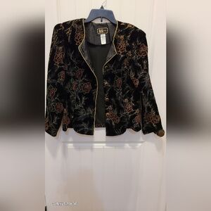 Black Velvet Floral Jacket
